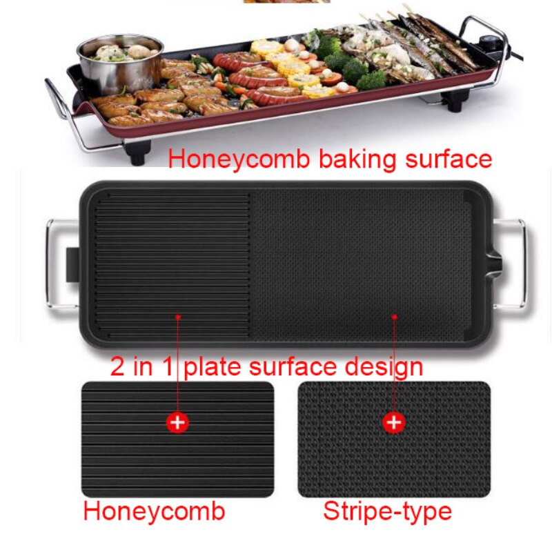 Multi-function Electric Grills Home Baking Pan Smokeless Teppanyaki Barbecue Electric Griddles 220V Indoor BBQ machine