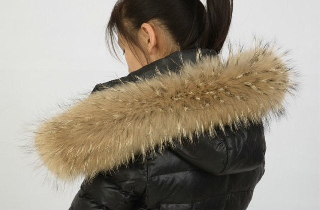 100% Real Natural Real fur collar genuine raccoon fur scarf cap collar 70cm-80cm For Parkas Coats for women men Male Jackets