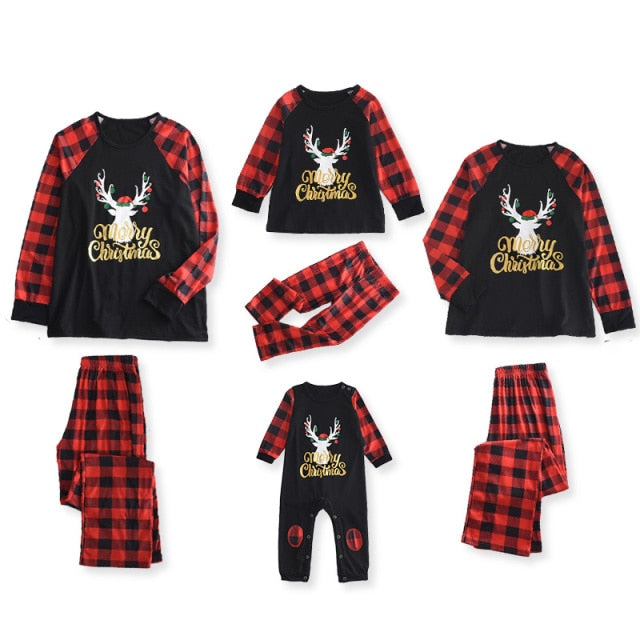 Menoea Family Matching Outfits  Cartoon Christmas Printed Homewear Mom and Daughter Matching Clothes Pajamas Parent-child Wear