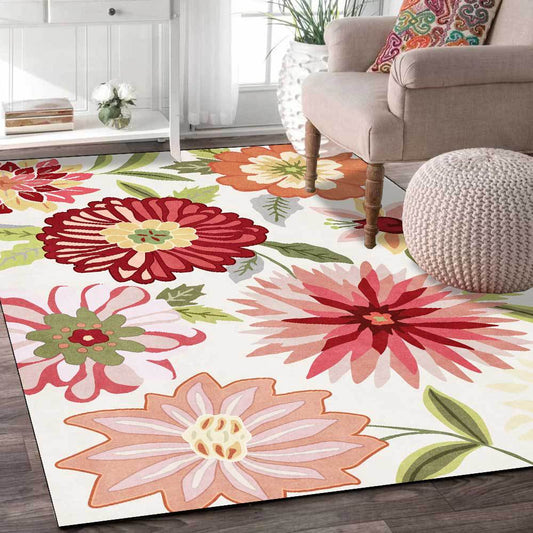 Pastoral Flower Carpet 120x160cm Non-slip Floor Mats Living Room Large Area Carpet Bedroom Carpet Tatami Rugs Pink Rugs