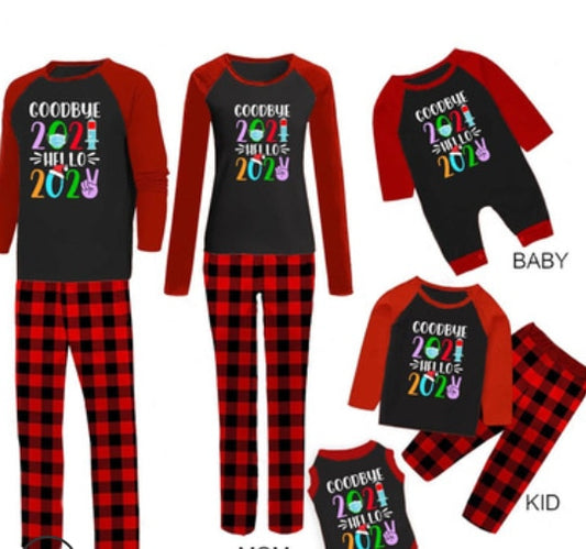 Matching Sleepwear Christmas PJS Fashion Round Neck Prints Family Pajama Sets Mother/Father /Kid /Baby Striped Christmas Clothes