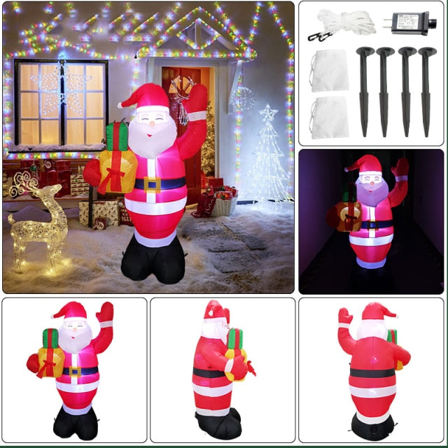 6 FT Christmas Inflatable Snowman with Color Rotating LED Lights Outdoor Decoration Holiday Blow-up Decor for Indoor Outdoor Toy