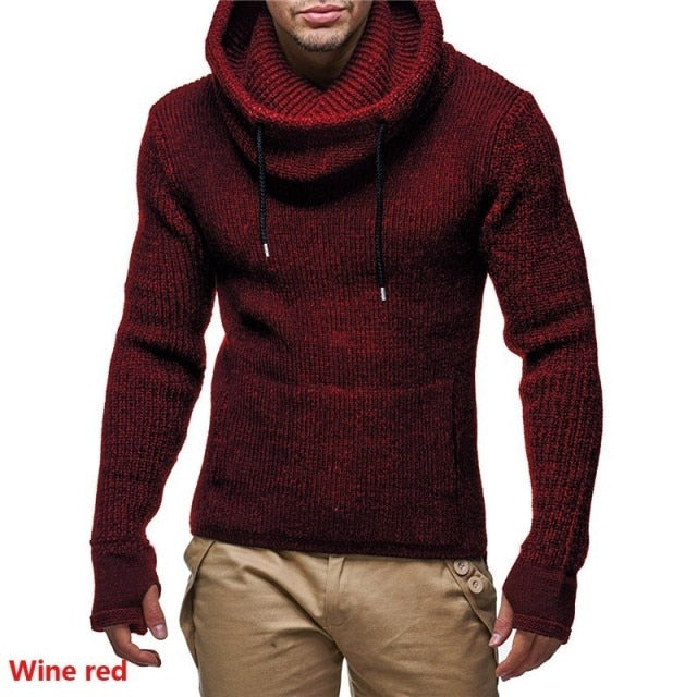 2021 Autumn Winter New Men's turtleneck Sweaters Male High Street Solid Color Sweaters Slim Fit Knitted Pullover Sweater M-2XL