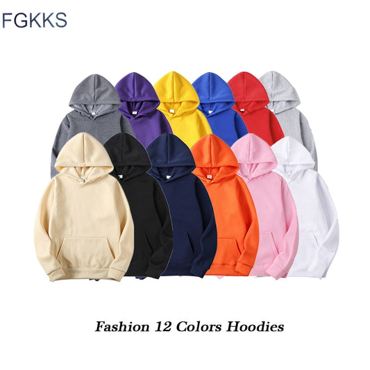 FGKKS Brand Pullover Men Hoodie 2021 Autumn Hip Hop Streetwear Men Sweatshirts Hoodies Solid Color Hoodie Male