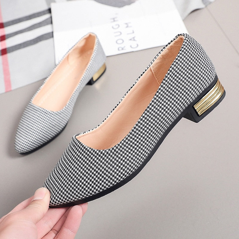 2021 Autumn Women Flats Sequins Heeled Slip on Shoes Woman Ballet Flats Pointed Toe Dress Shoes Office Ladies Shoes
