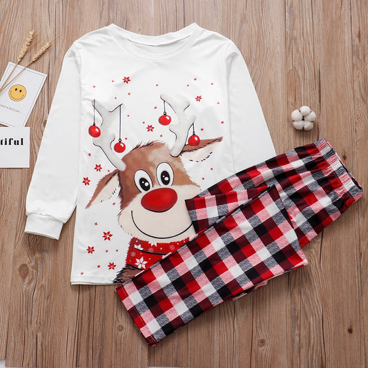 Christmas Gift Family Matching Pajamas Set Deer Adult Kid Family Matching Clothes Top+Pants Xmas Sleepwear Pjs Set Baby Romper