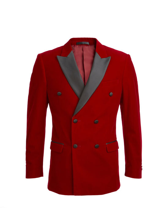 Jacket Suit Men Velvet Double-Breasted Slim Banquet Male Wedding Groom Suit Dress Corduroy Plus Size Clothing