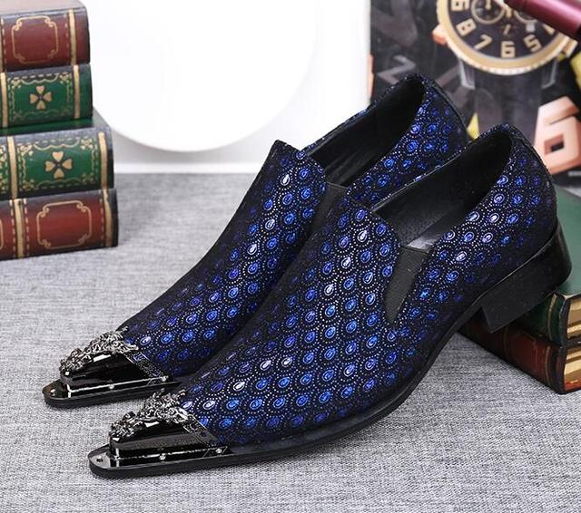 plus size handmade classic velvet slip on loafers suit elegant genuine leather formal shoes men blue dress wedding party flats