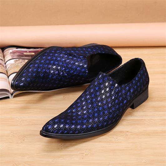 plus size handmade classic velvet slip on loafers suit elegant genuine leather formal shoes men blue dress wedding party flats