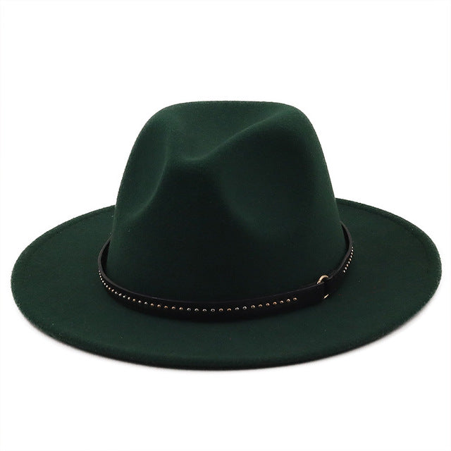 New Fashionable Wholesale Woolen Felt Fedora Hat for Women Men Autumn Winter British Classic Church Party Casual Hat
