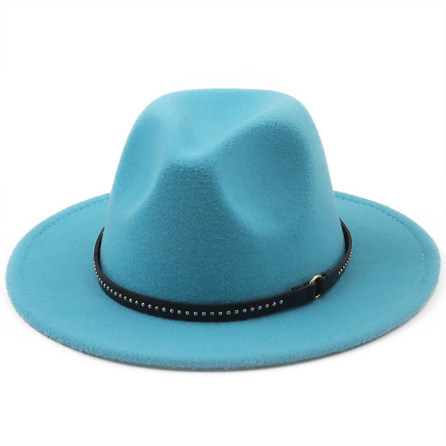 New Fashionable Wholesale Woolen Felt Fedora Hat for Women Men Autumn Winter British Classic Church Party Casual Hat