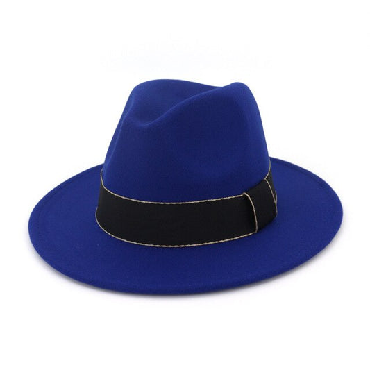 Classical Wide Brim Women Hat Wool Fedora Hat Ladies Panama for Wedding Dress Derby Church Hats Warm Floppy  Winter Hat  HF90