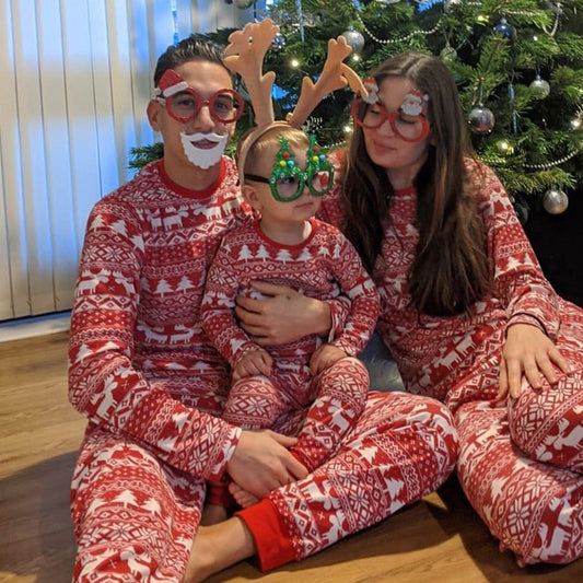 2021 Christmas Pajamas Set Family Matching Outfits Adult Mother and Daughter Father Son Xmas Pyjamas Mommy And Me Pjs Clothes