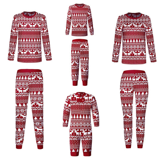 2021 Christmas Pajamas Set Family Matching Outfits Adult Mother and Daughter Father Son Xmas Pyjamas Mommy And Me Pjs Clothes