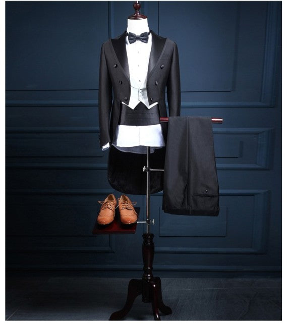 Elegant 3 Piece Suit 2018 Morning Dinner Party Prom Suit Houndstooth Groom Wedding Men Suit Blazer Slim Fit Best Man Tuxedo