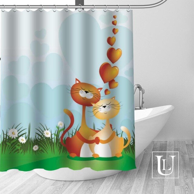 Abstract animal cat Shower Curtains Custom Bathroom Curtain Waterproof Bathroom Fabric Polyester Shower Curtain High Quality