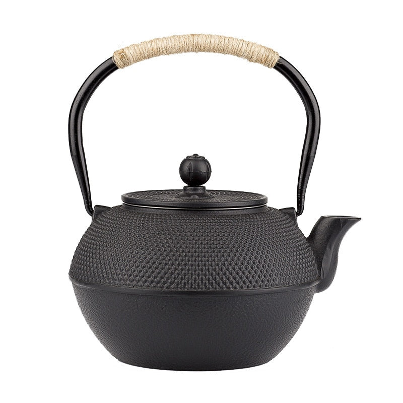 UPORS Cast Iron Teapot 600/800/1200ML Japanese Iron Tea Pot with Stainless Steel Infuser Tea Kettle for Boiling Water Oolong Tea